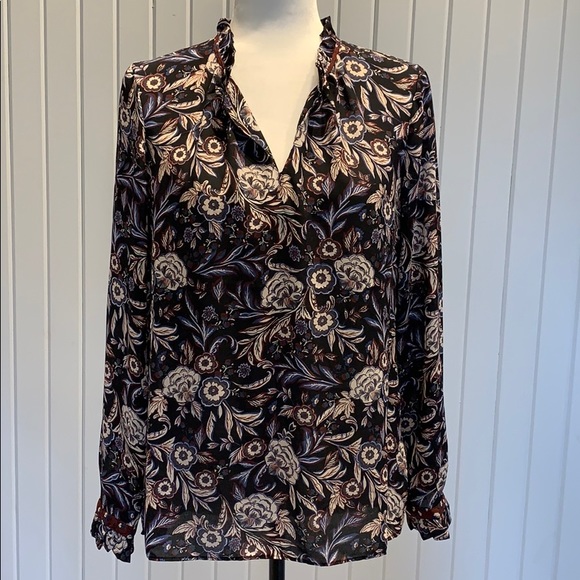 Anthropologie Rose & Olive Floral Blouse - Picture 5 of 7